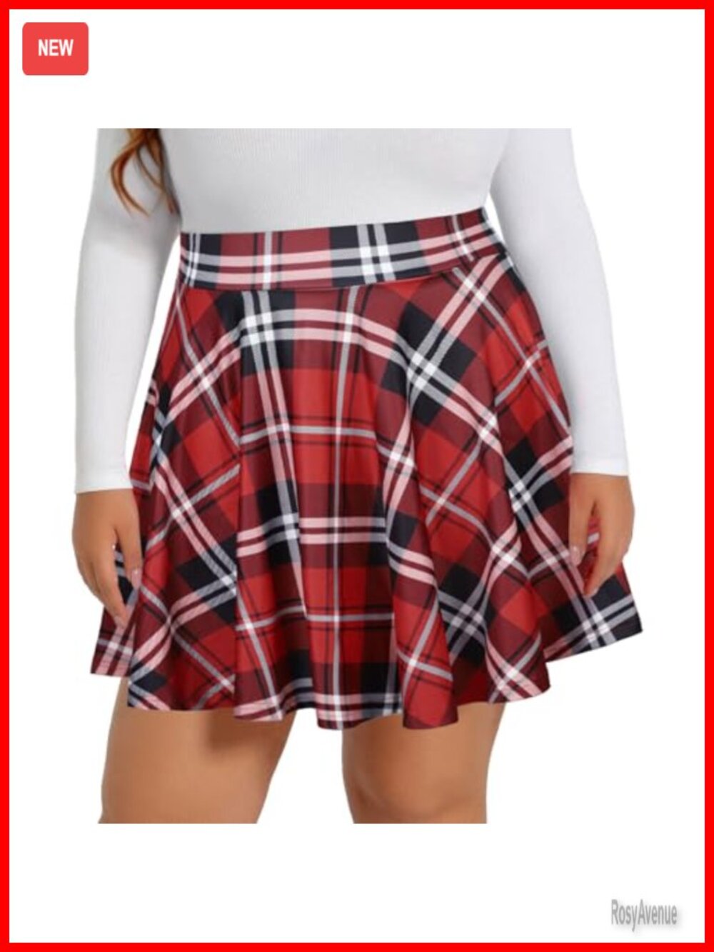 Women's Plus Size Pleated Mini Skirt High Waisted Stretchy Flowy A-Line